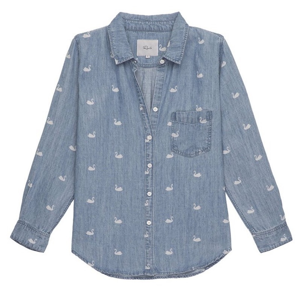 NWT! Rails Girls Chambray Denim Shirt in Ingrid print Size 4/5
